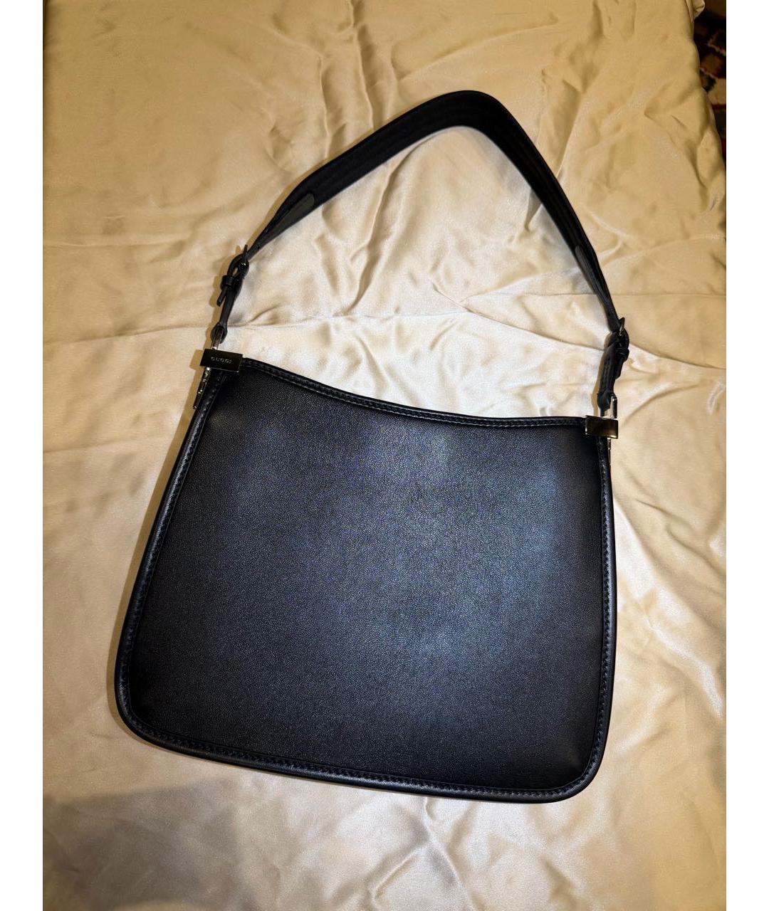 GUCCI Черная кожаная сумка с короткими ручками, фото 3