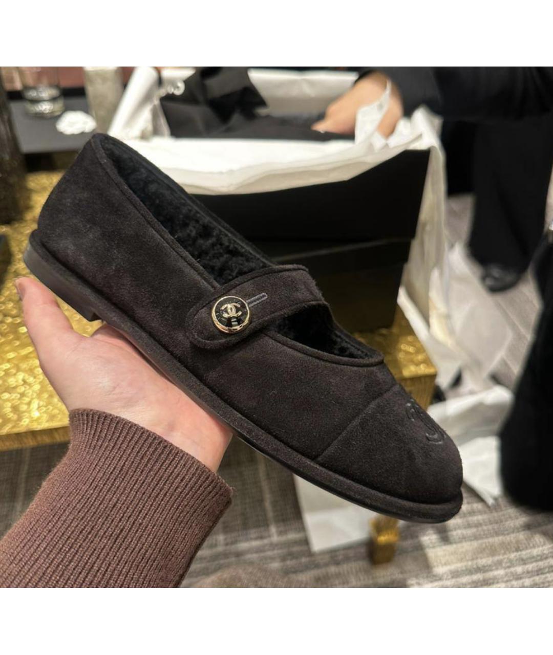 CHANEL Черные замшевые балетки, фото 2