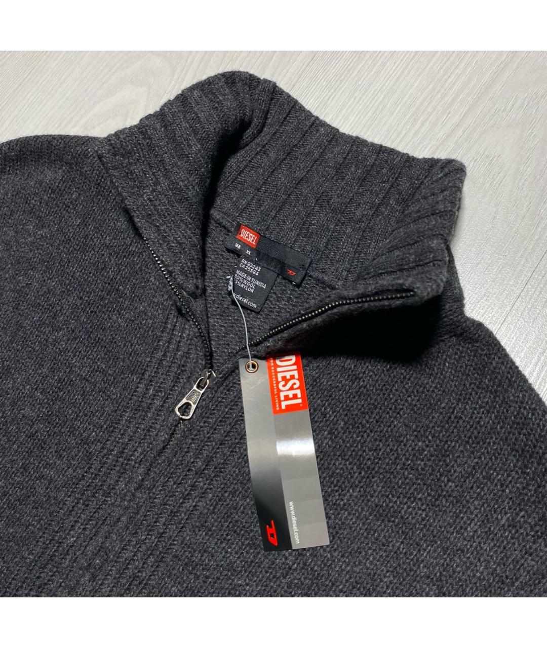DIESEL Антрацитовый шерстяной джемпер / свитер, фото 4