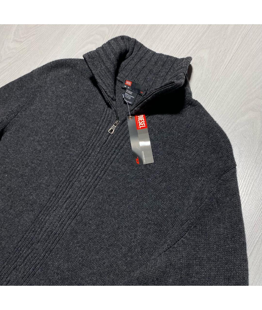 DIESEL Антрацитовый шерстяной джемпер / свитер, фото 3