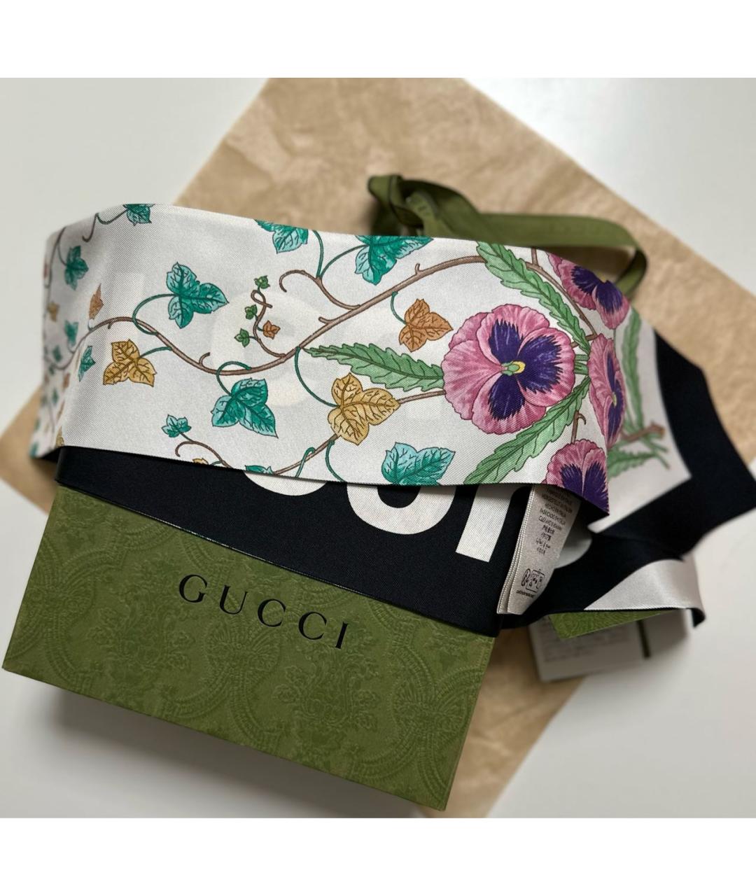 GUCCI Мульти шелковый шарф, фото 6