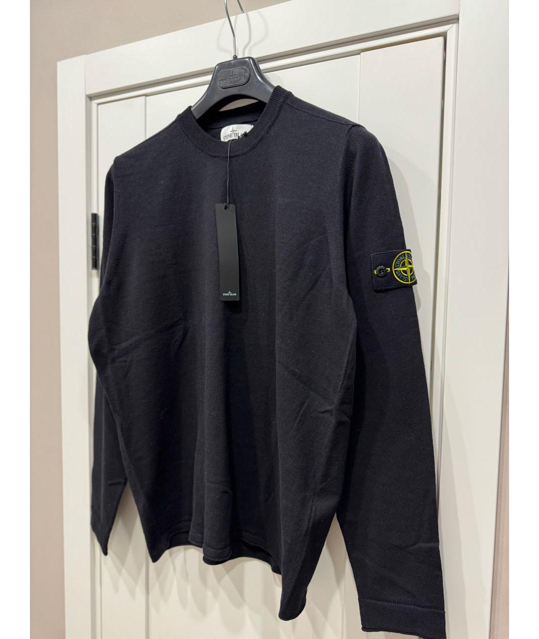 STONE ISLAND Черный хлопковый джемпер / свитер, фото 5