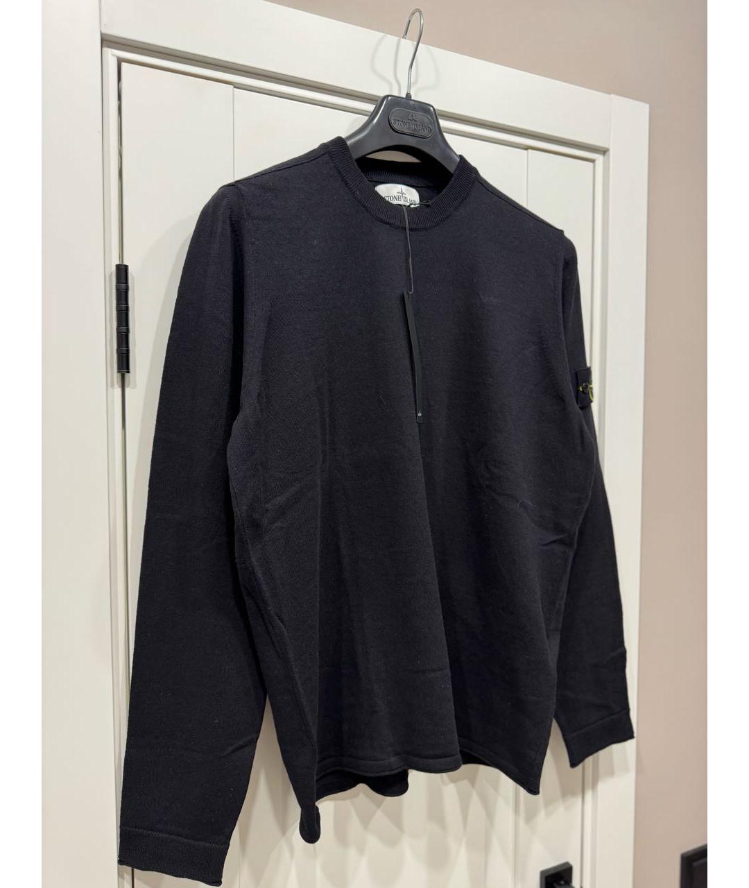 STONE ISLAND Черный хлопковый джемпер / свитер, фото 4