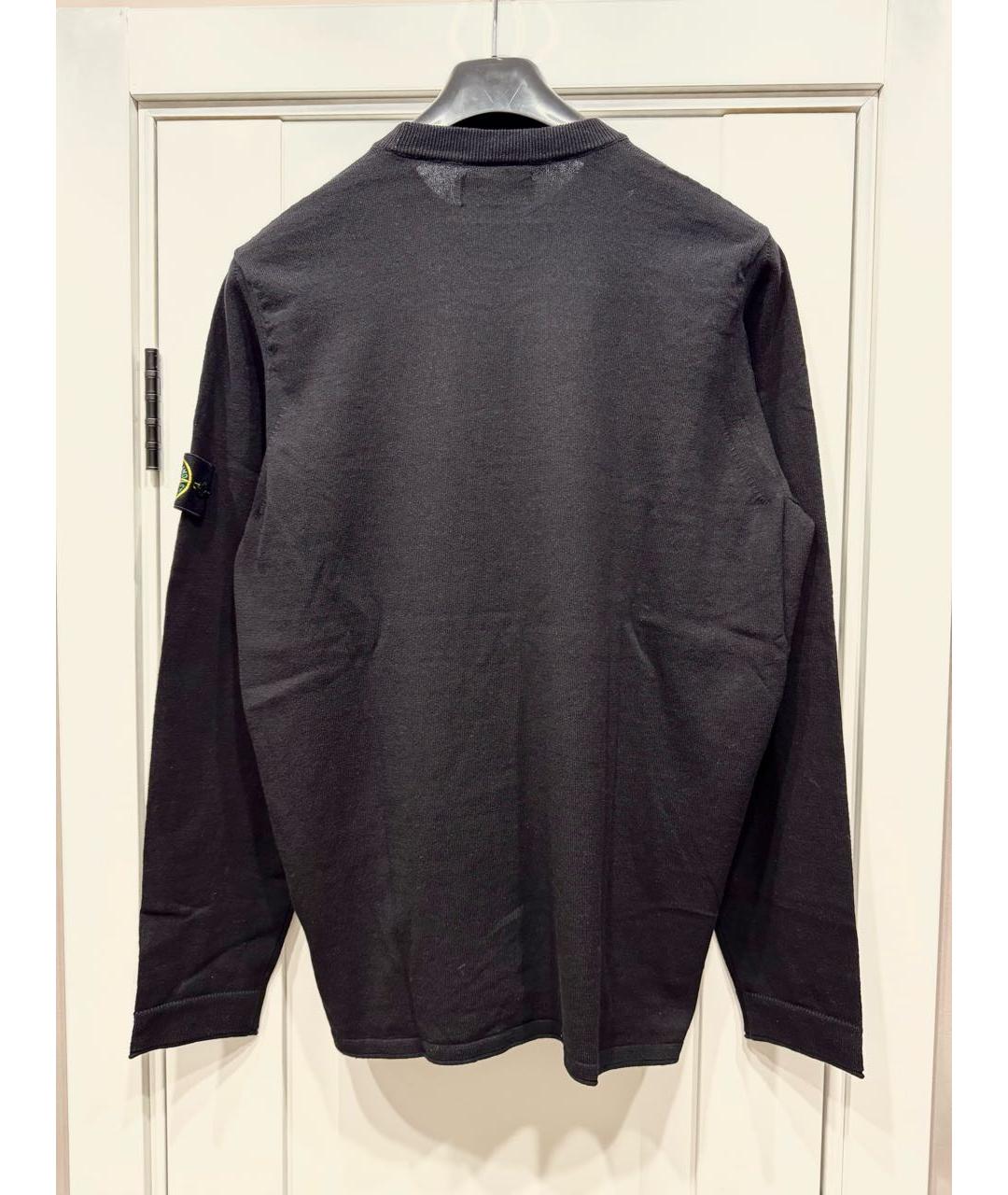 STONE ISLAND Черный хлопковый джемпер / свитер, фото 2