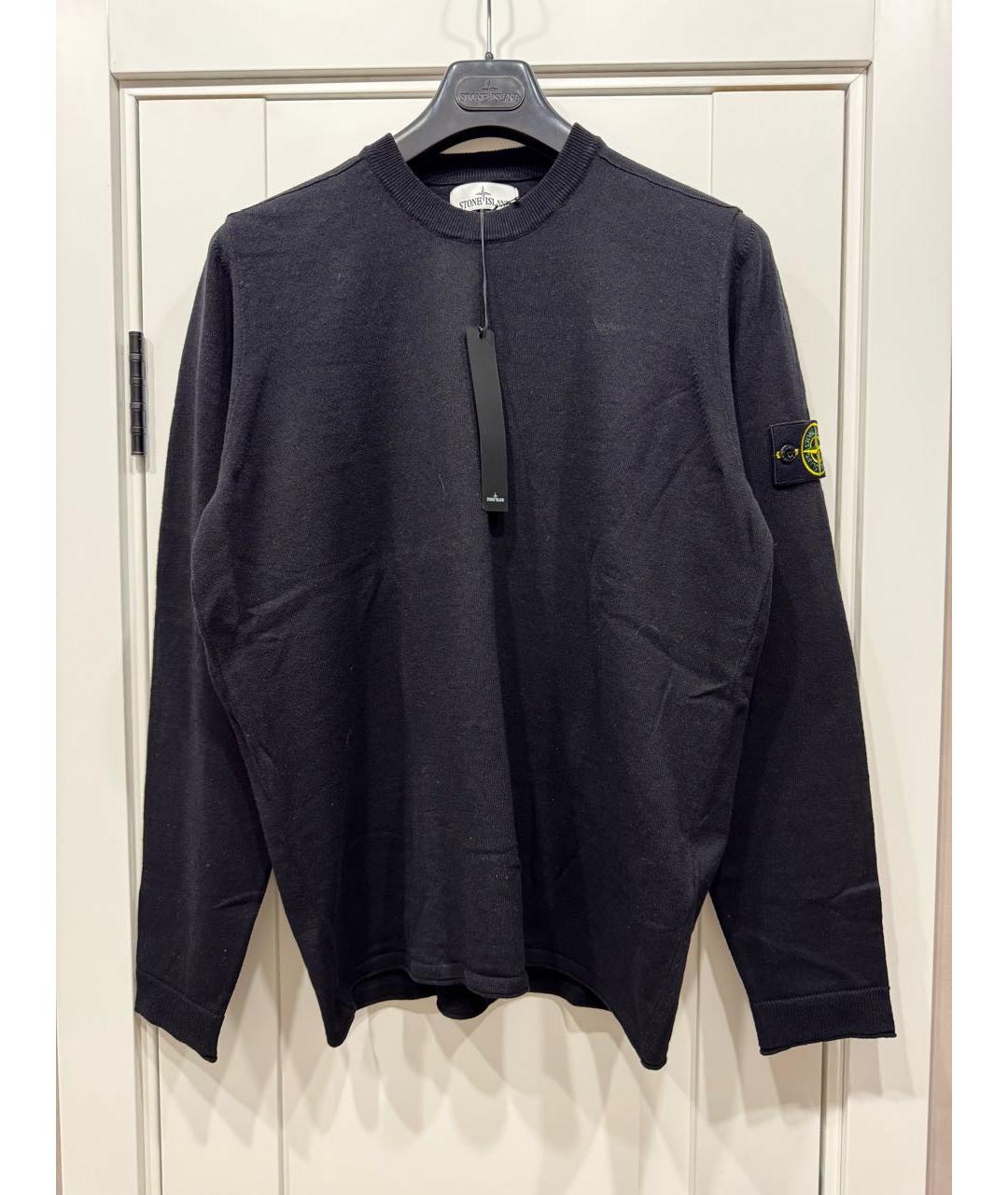 STONE ISLAND Черный хлопковый джемпер / свитер, фото 6