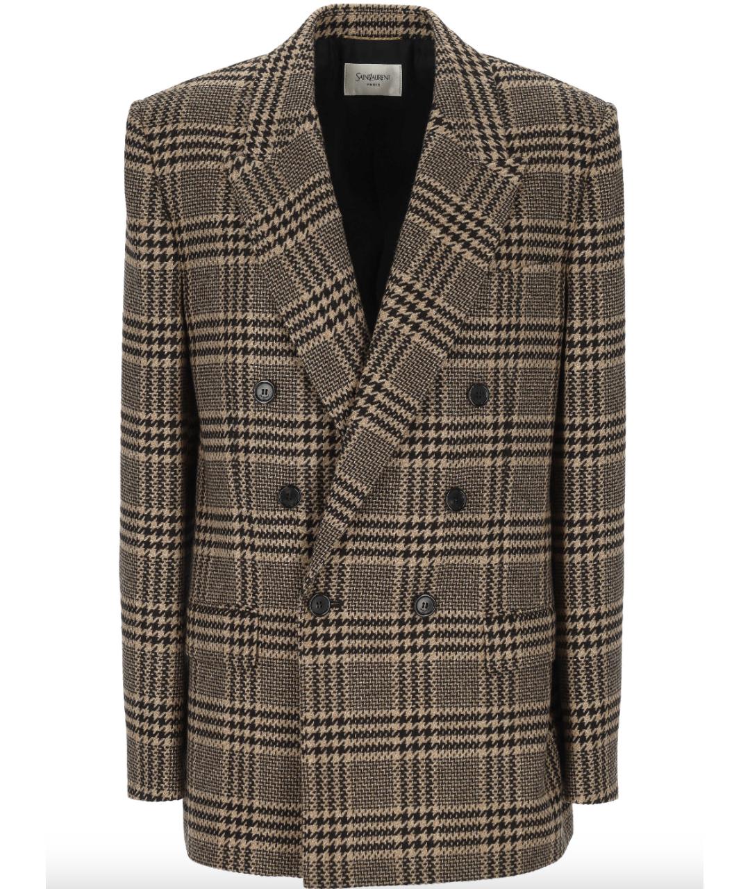 SAINT LAURENT Бежевый кашемировый жакет/пиджак, фото 4