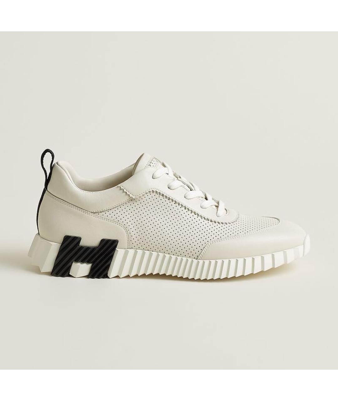 HERMES Бежевые кожаные низкие кроссовки / кеды, фото 8