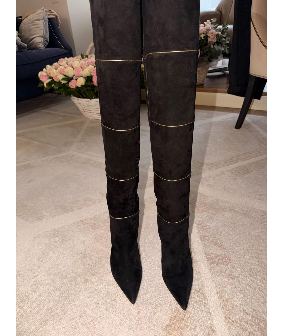 GIANVITO ROSSI Черные замшевые ботфорты, фото 5