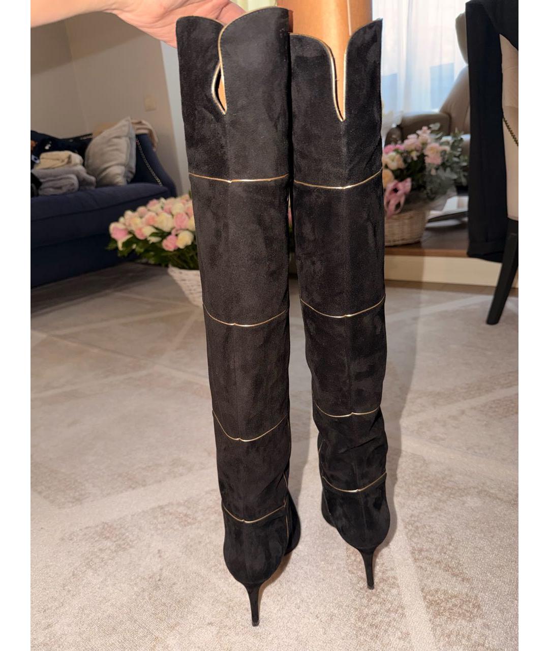 GIANVITO ROSSI Черные замшевые ботфорты, фото 4