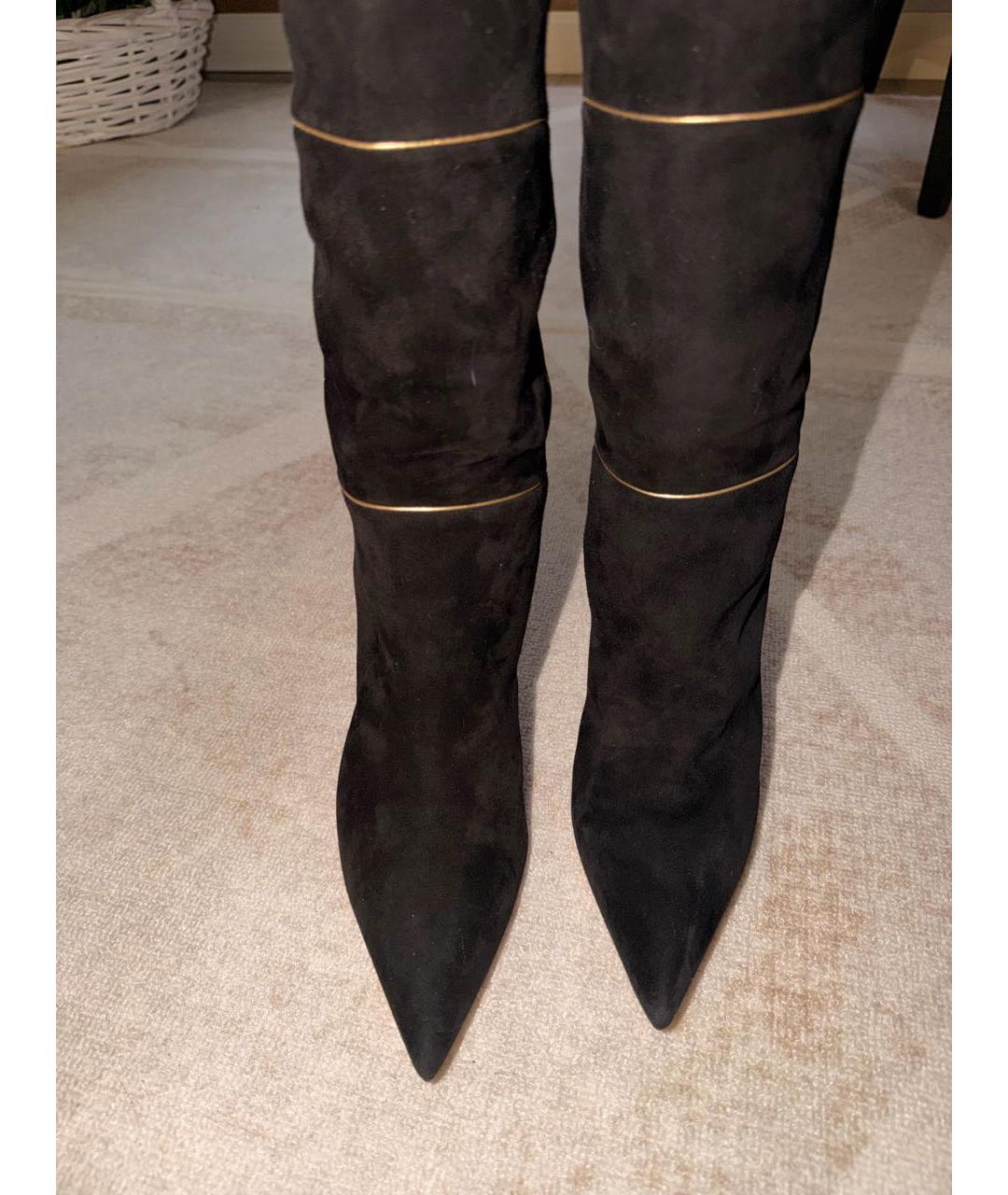 GIANVITO ROSSI Черные замшевые ботфорты, фото 2