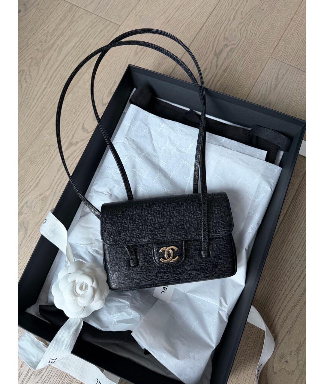 CHANEL Черная кожаная сумка через плечо, фото 4