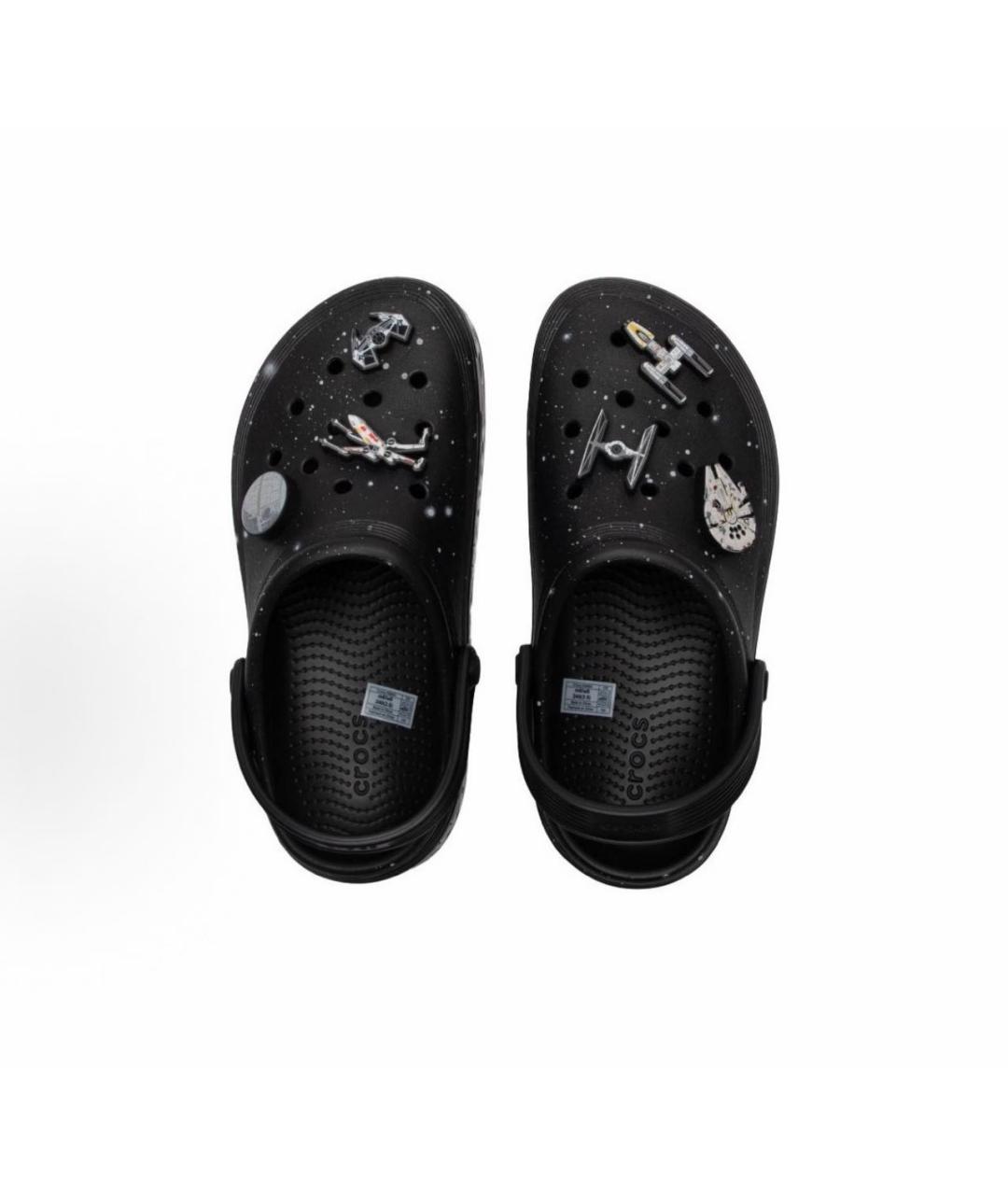 CROCS Черные резиновые шлепанцы, фото 3