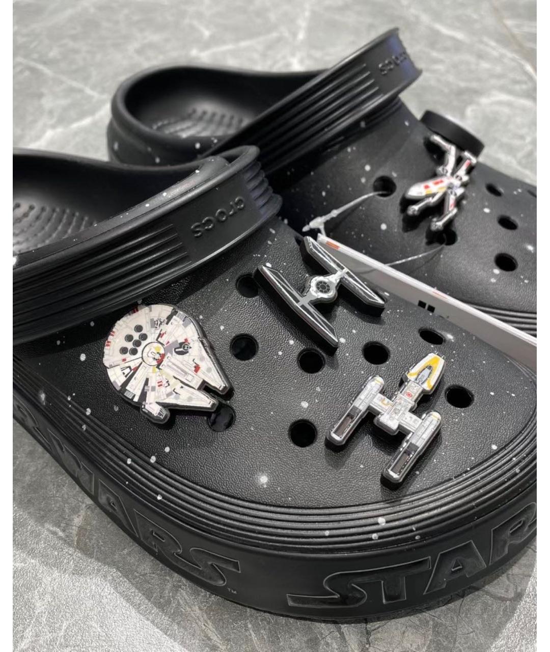 CROCS Черные резиновые шлепанцы, фото 7