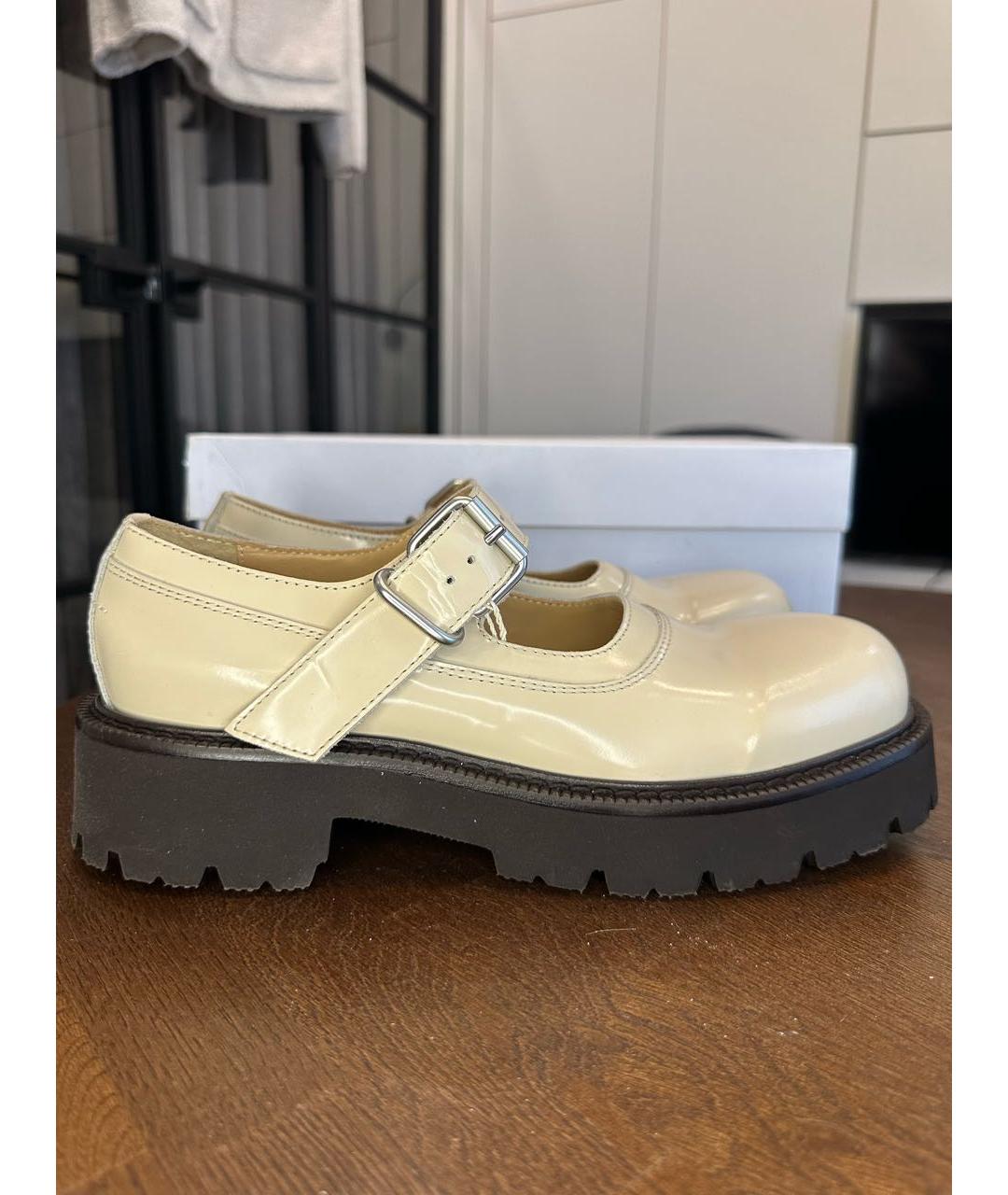 MAISON MARGIELA Бежевые кожаные туфли, фото 8