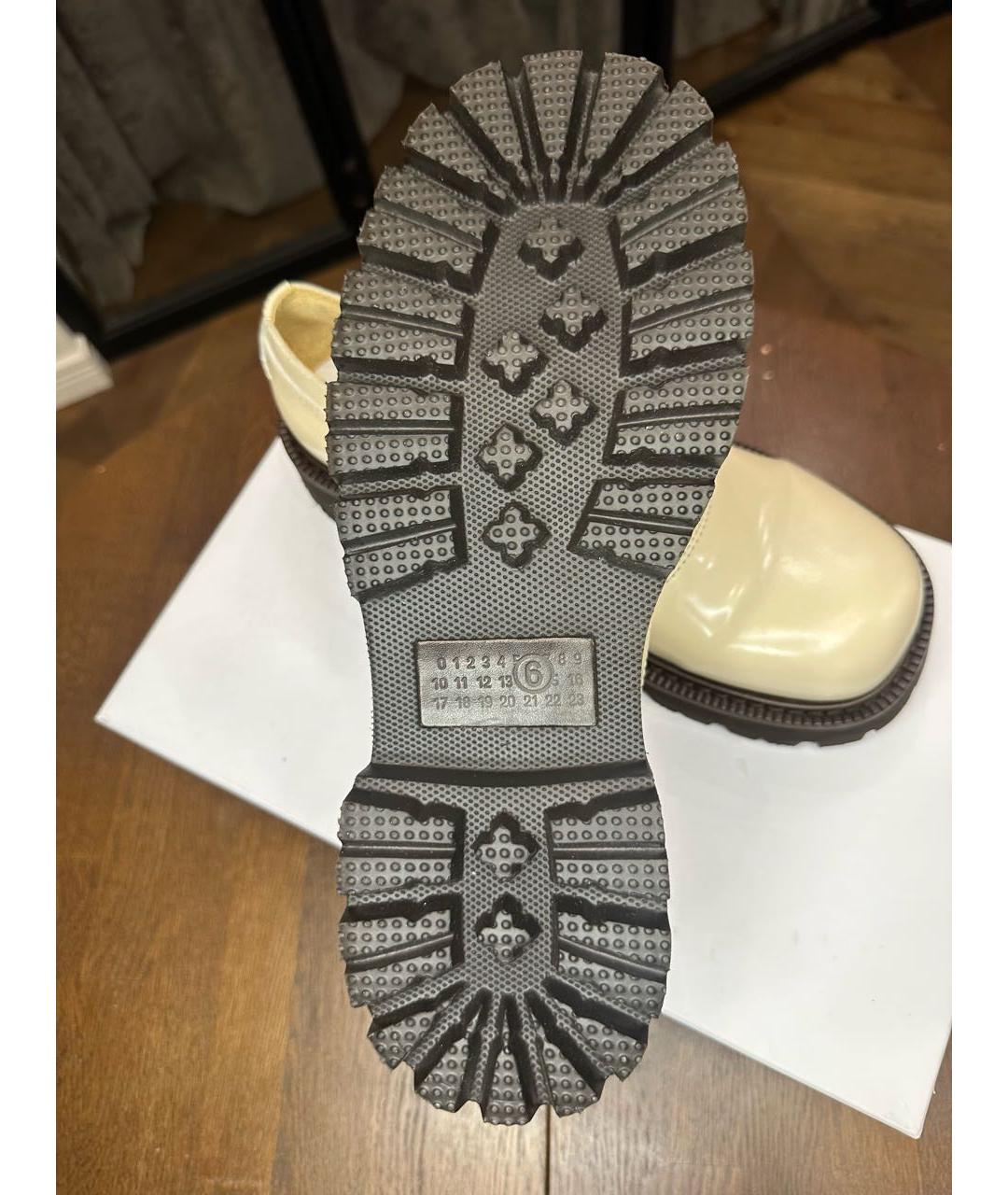 MAISON MARGIELA Бежевые кожаные туфли, фото 7