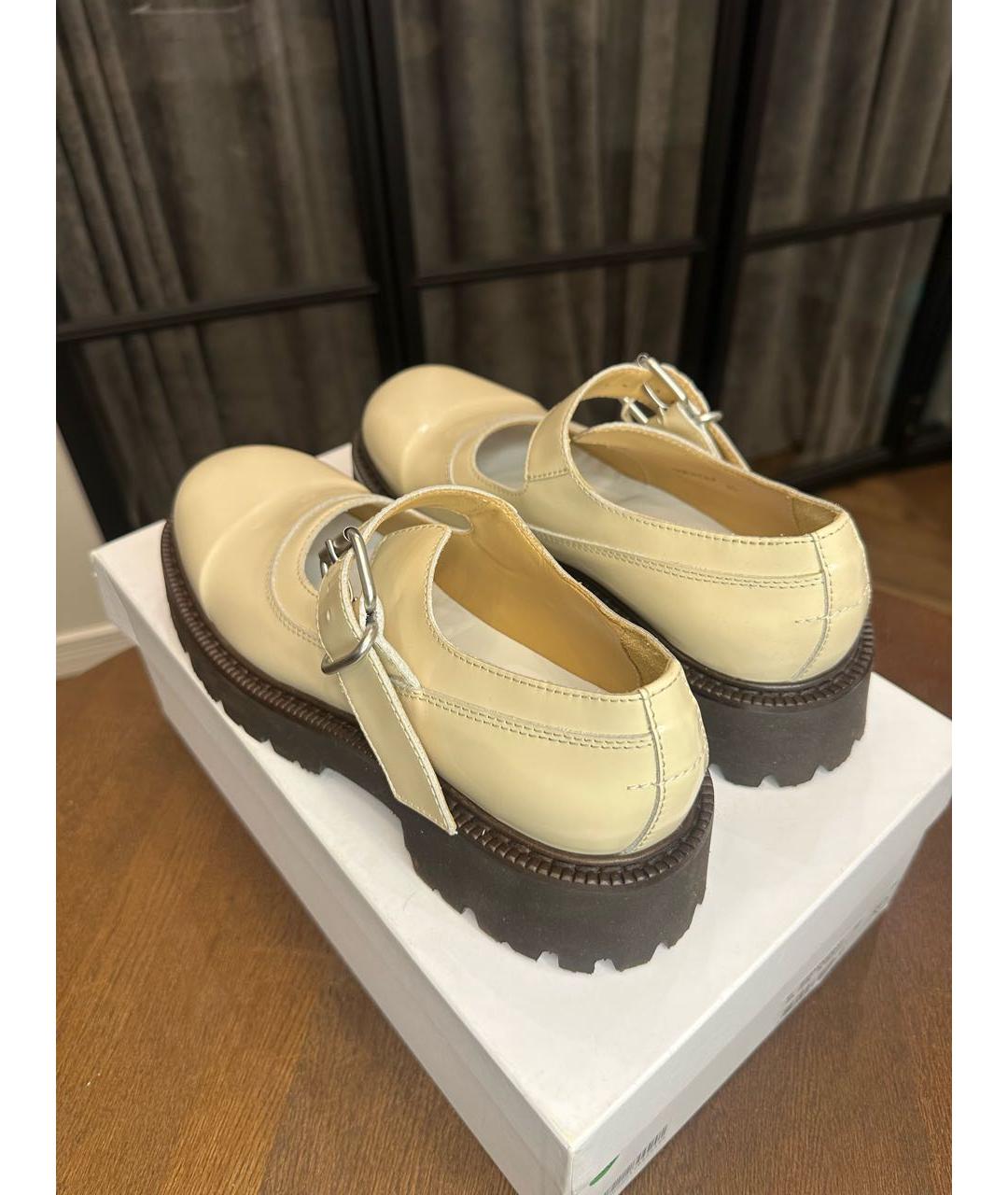 MAISON MARGIELA Бежевые кожаные туфли, фото 6