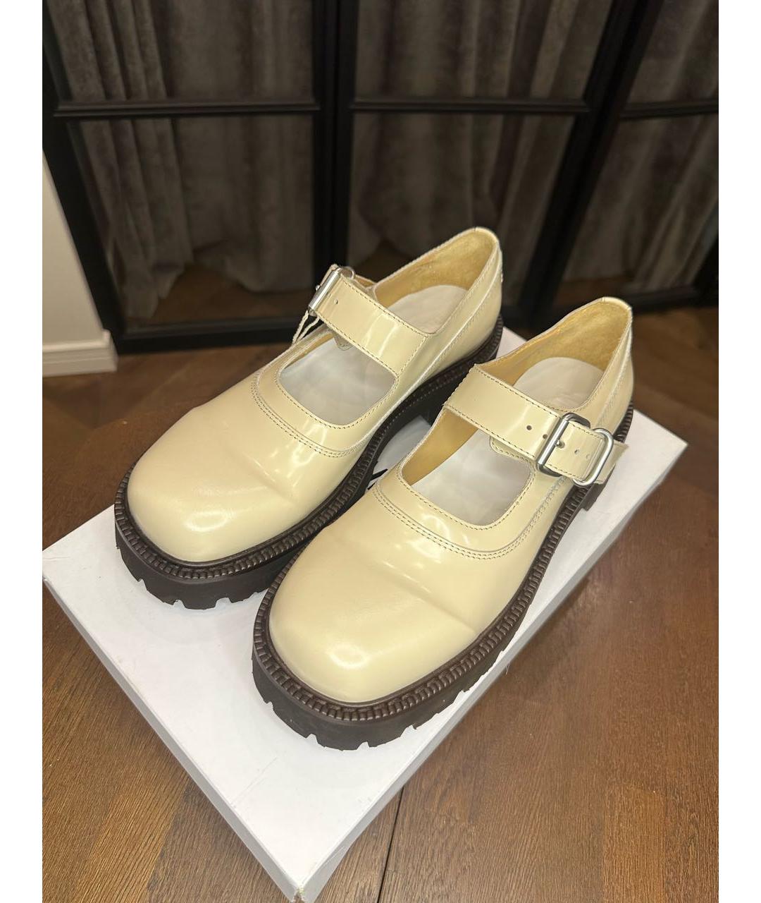 MAISON MARGIELA Бежевые кожаные туфли, фото 5