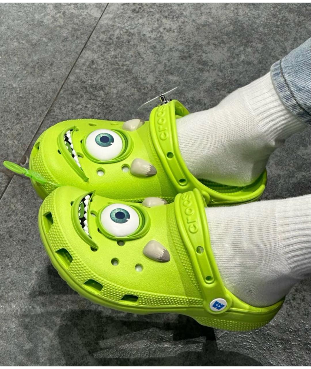 CROCS Зеленые резиновые шлепанцы, фото 8