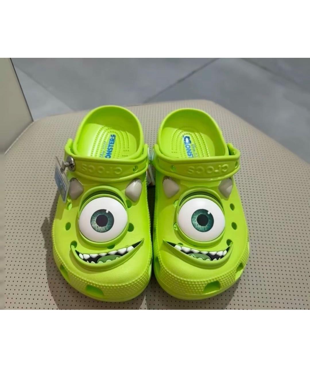 CROCS Зеленые резиновые шлепанцы, фото 2