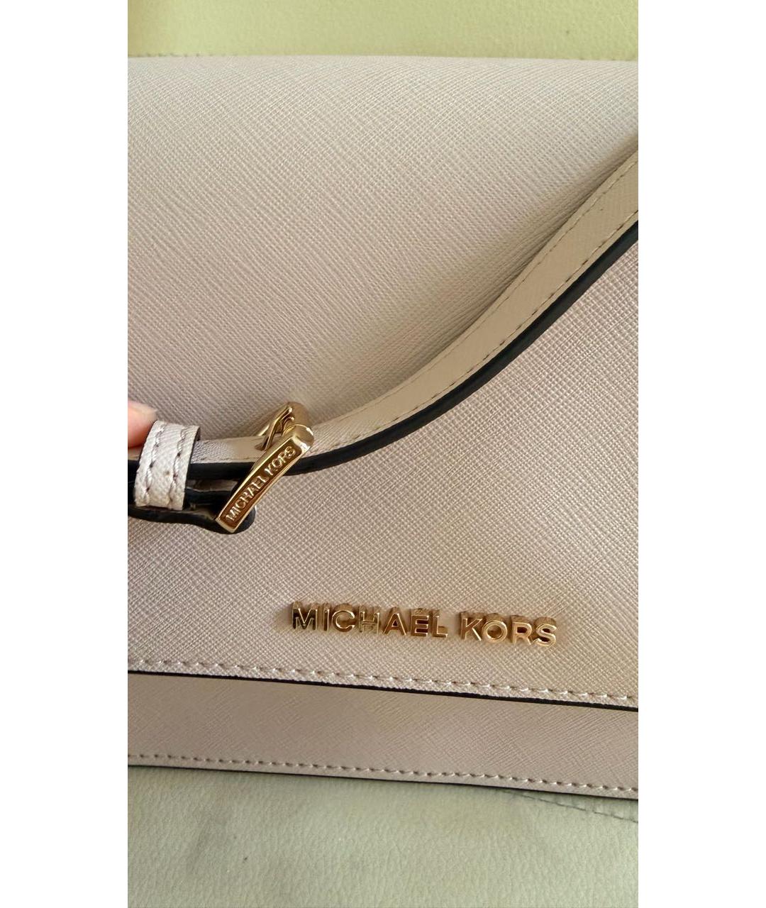 MICHAEL KORS Розовая кожаная сумка через плечо, фото 6