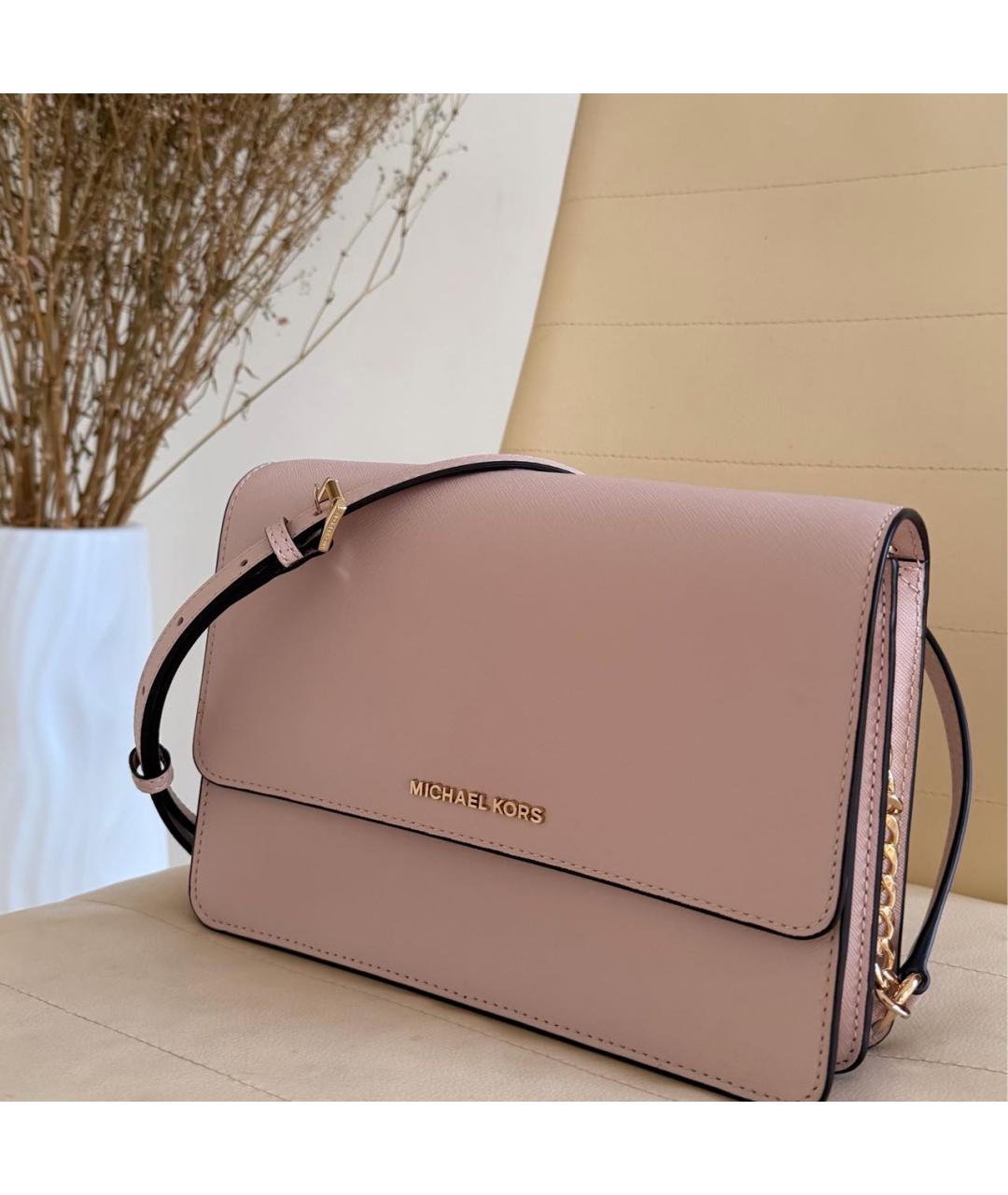 MICHAEL KORS Розовая кожаная сумка через плечо, фото 2