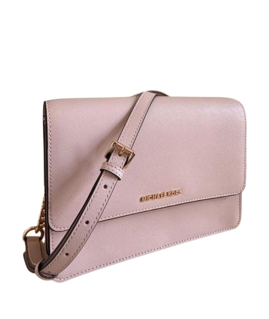 MICHAEL KORS Розовая кожаная сумка через плечо, фото 1