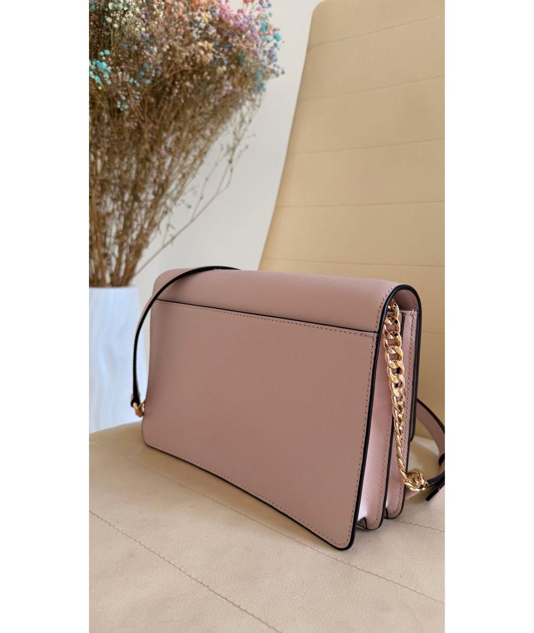 MICHAEL KORS Розовая кожаная сумка через плечо, фото 3