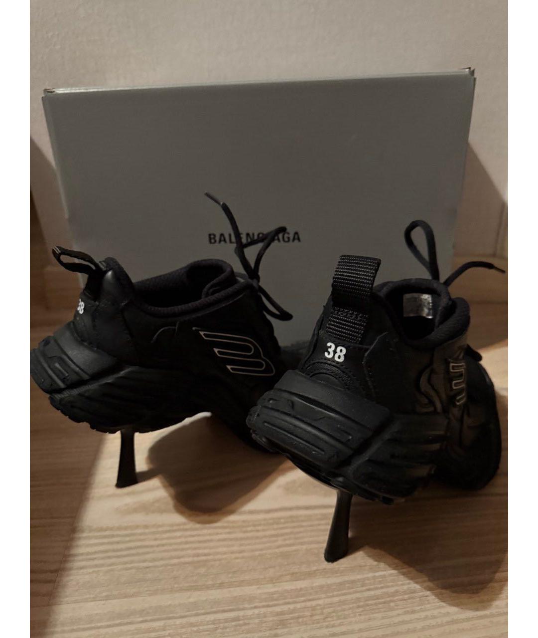 BALENCIAGA Черные кожаные кроссовки, фото 6