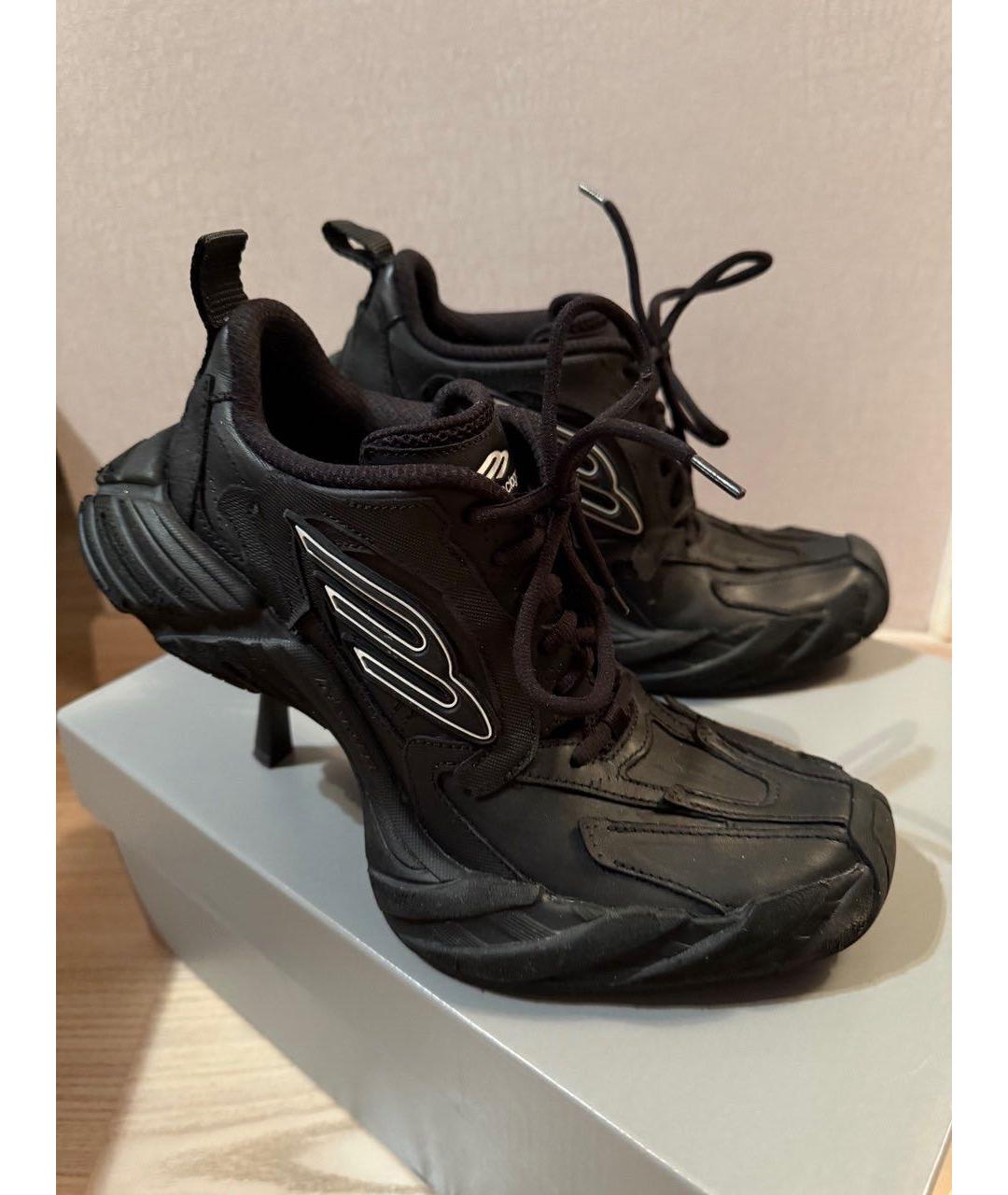 BALENCIAGA Черные кожаные кроссовки, фото 7