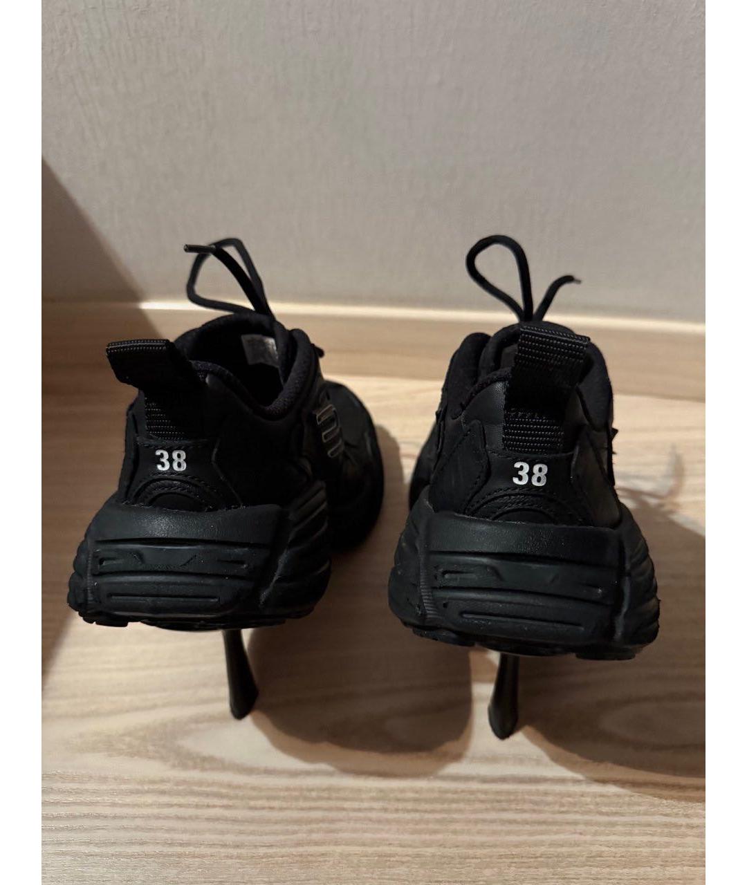 BALENCIAGA Черные кожаные кроссовки, фото 5