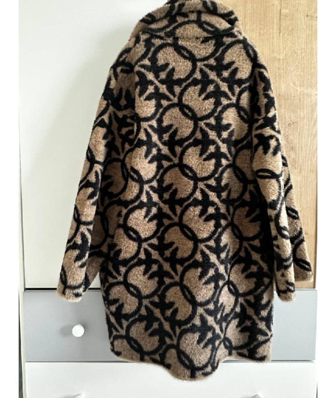 PINKO Коричневое полиамидовое пальто, фото 3