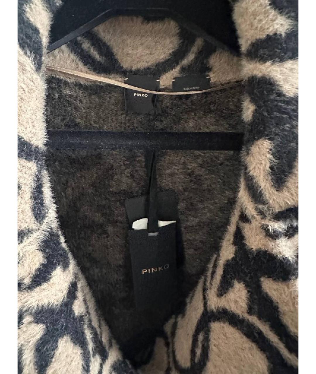 PINKO Коричневое полиамидовое пальто, фото 4