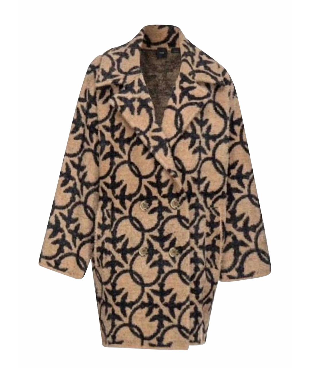 PINKO Коричневое полиамидовое пальто, фото 1