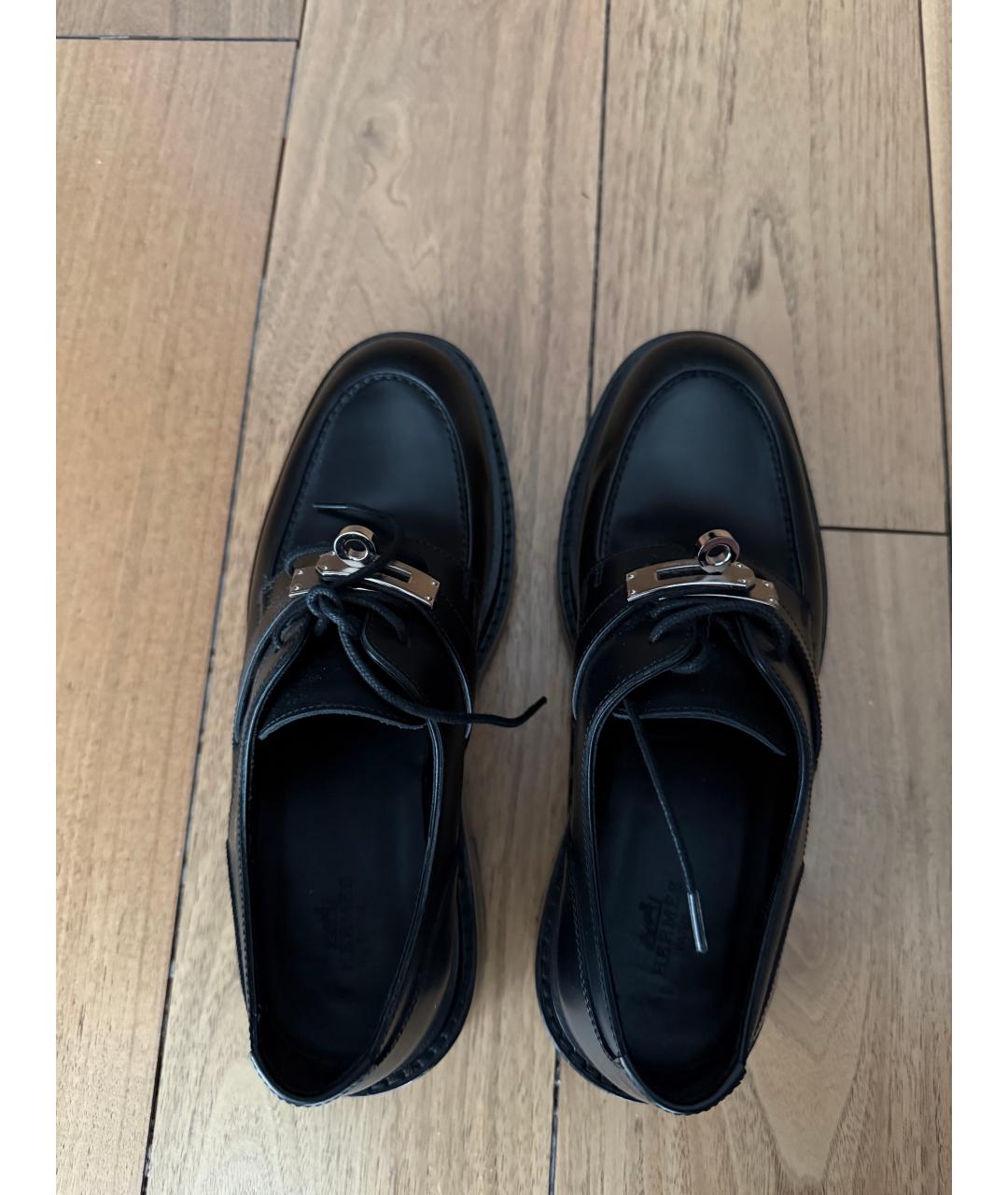 HERMES Черные кожаные ботинки, фото 3