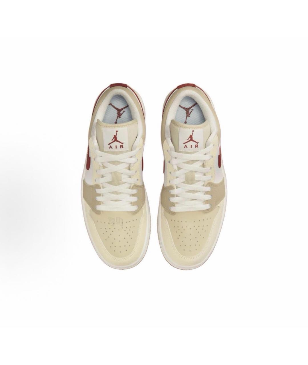 JORDAN Бежевые кожаные кроссовки, фото 3