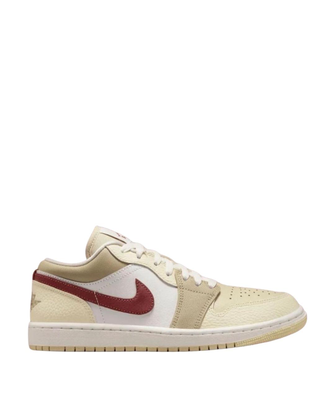 JORDAN Бежевые кожаные кроссовки, фото 1