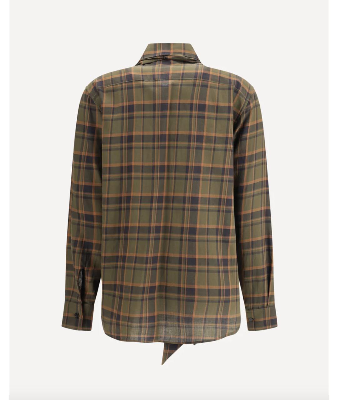 SAINT LAURENT Хаки хлопковая блузы, фото 2