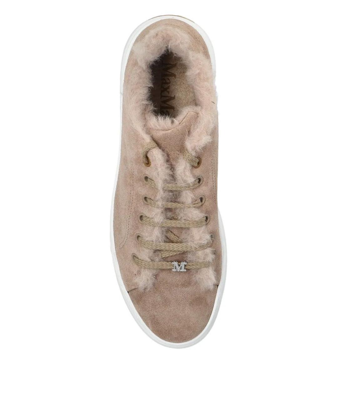 MAX MARA Бежевые замшевые кеды, фото 3