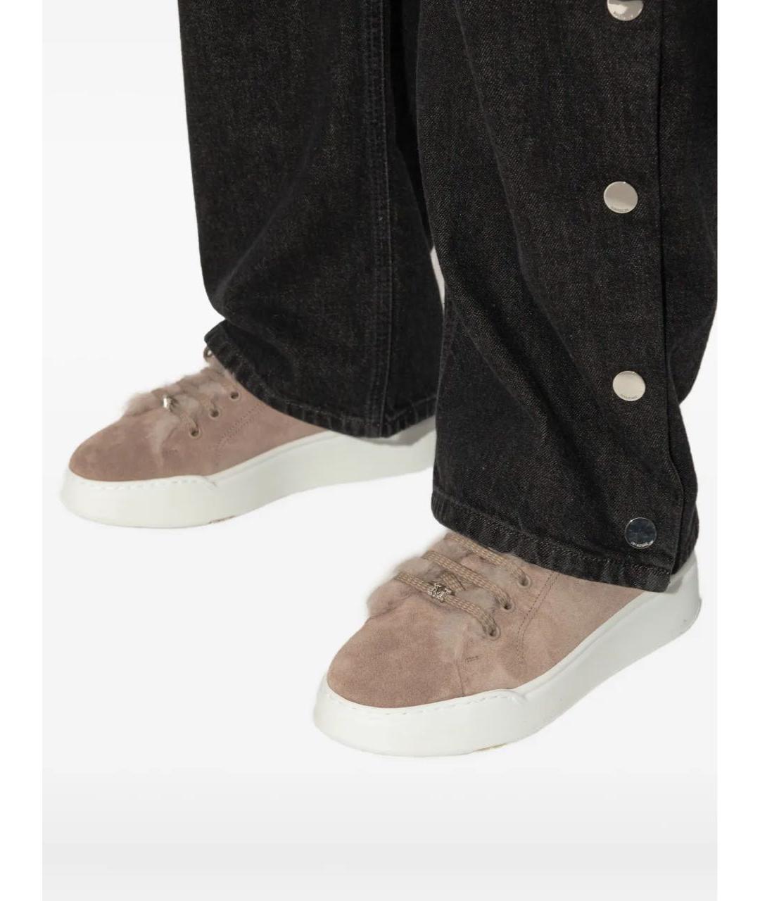 MAX MARA Бежевые замшевые кеды, фото 8