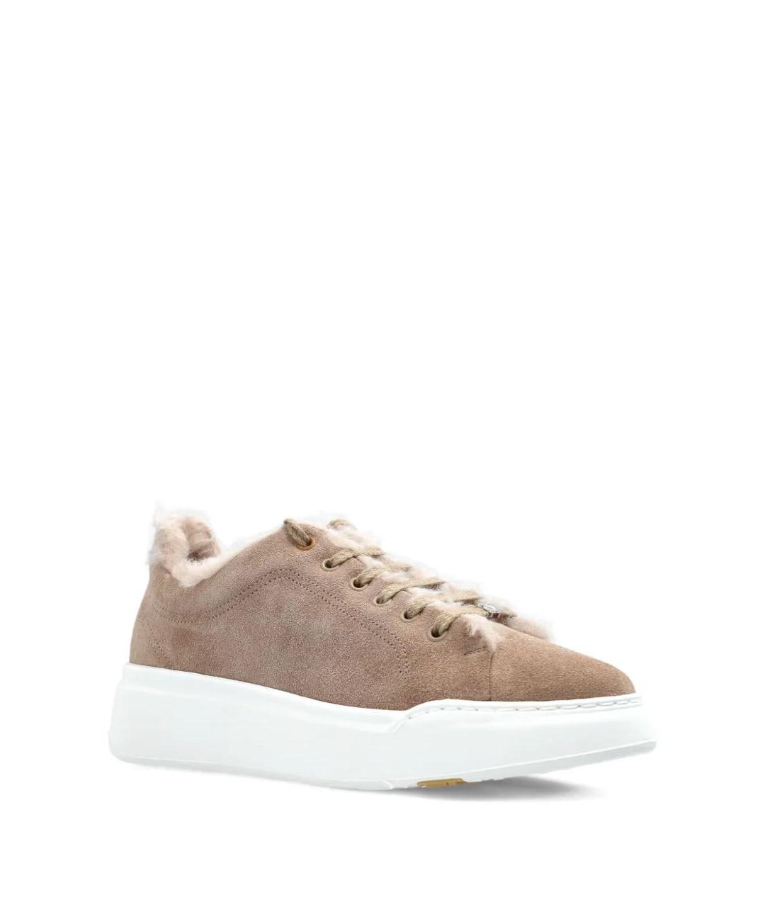 MAX MARA Бежевые замшевые кеды, фото 2