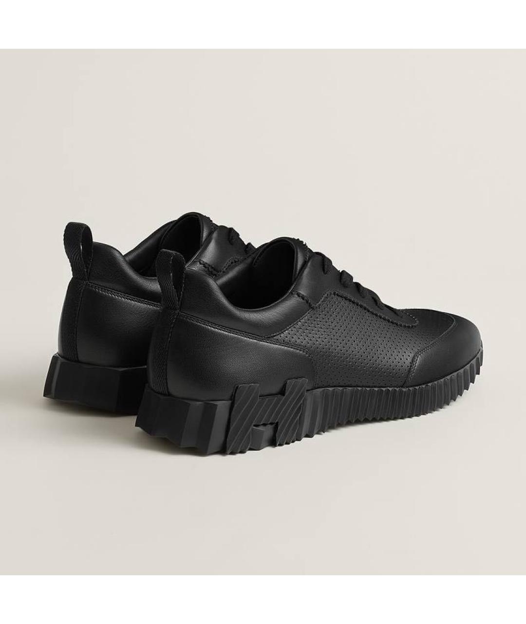 HERMES Черные кожаные низкие кроссовки / кеды, фото 4