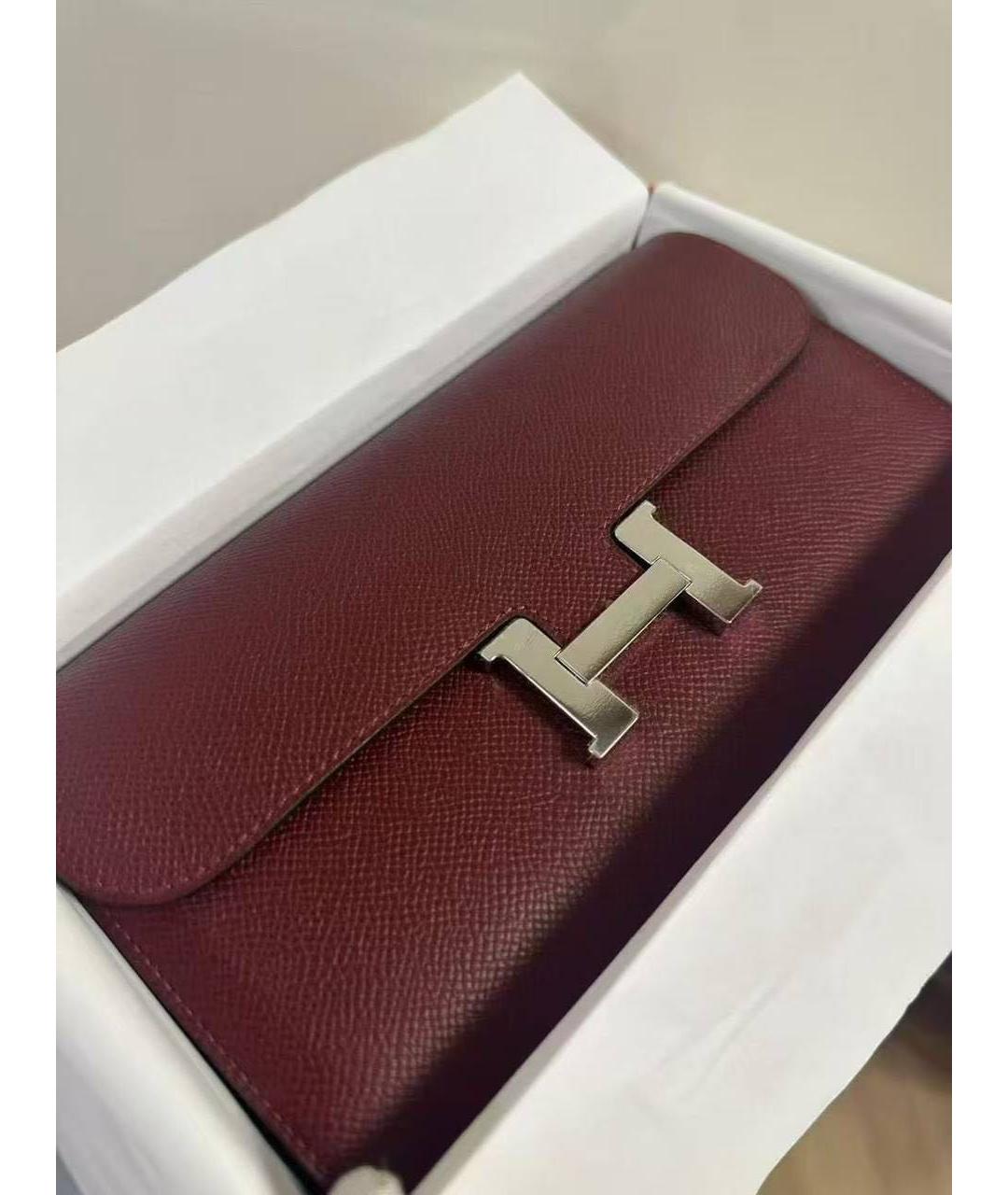 HERMES Бордовая кожаная сумка через плечо, фото 3