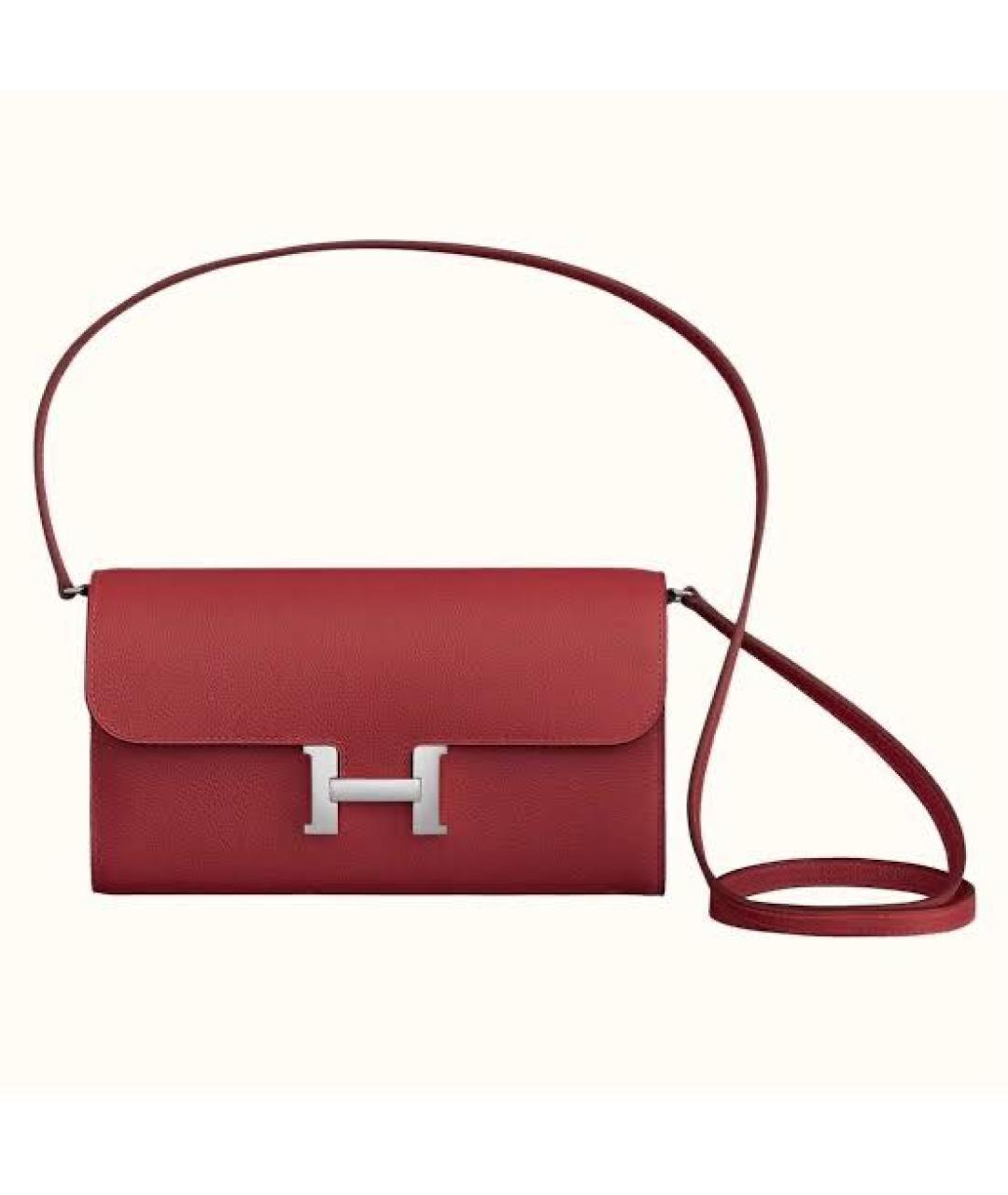 HERMES Бордовая кожаная сумка через плечо, фото 5