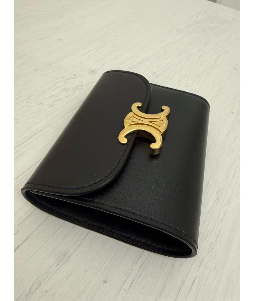 CELINE Черный кожаный кошелек, фото 2