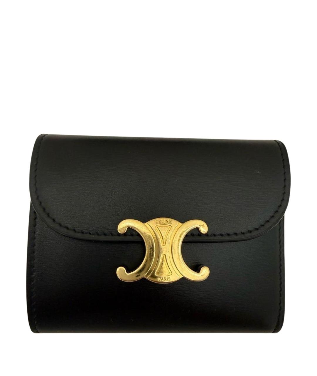 CELINE Черный кожаный кошелек, фото 1