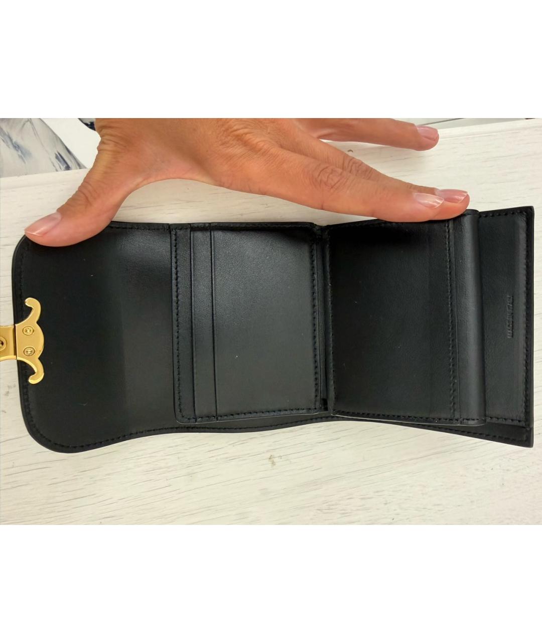 CELINE Черный кожаный кошелек, фото 6