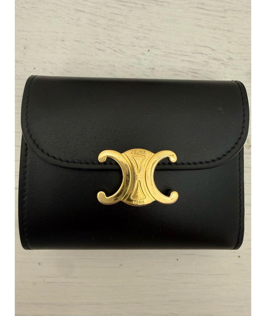 CELINE Черный кожаный кошелек, фото 8