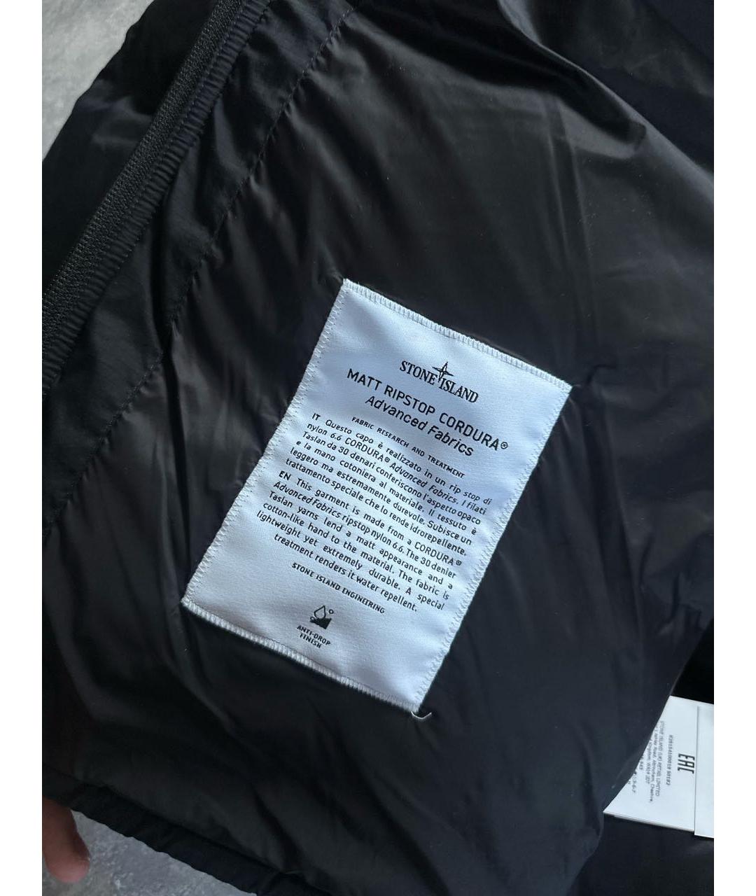 STONE ISLAND Черный полиамидовый пуховик, фото 7