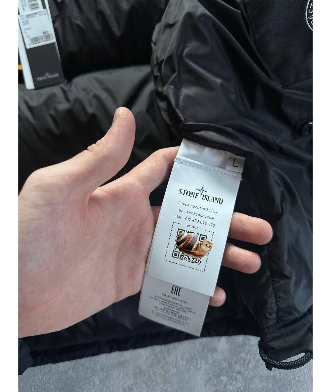 STONE ISLAND Черный полиамидовый пуховик, фото 8