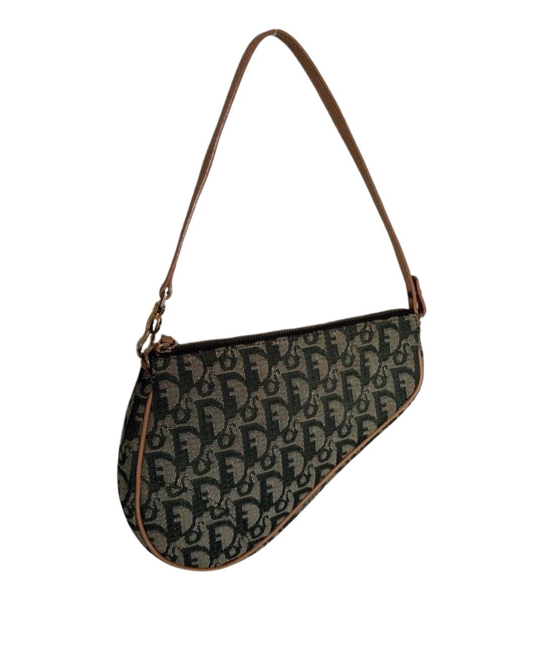 CHRISTIAN DIOR Зеленая тканевая сумка через плечо, фото 1